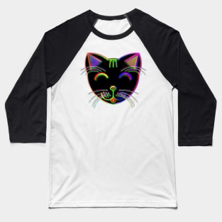 Happy Cat 14 (Glitchy Rainbow) Baseball T-Shirt